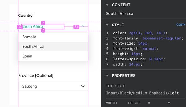 Interface
design